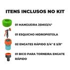 Mangueira Jardim 25m Metros + Esguicho Hidropistola + Engate