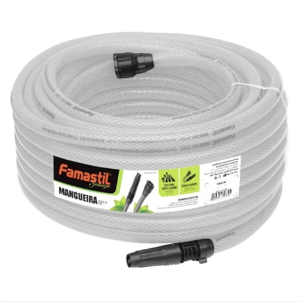 Mangueira Kit Jardim Trançada Cristal 10m Famastil