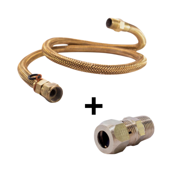 Mangueira Para Gás 1,20m 1/2 + Adaptador De Fogão Cooktop