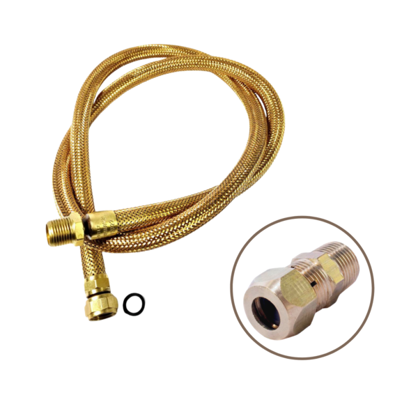 Mangueira Para Gás 1,50m 1/2 + Adaptador De Fogão Cooktop