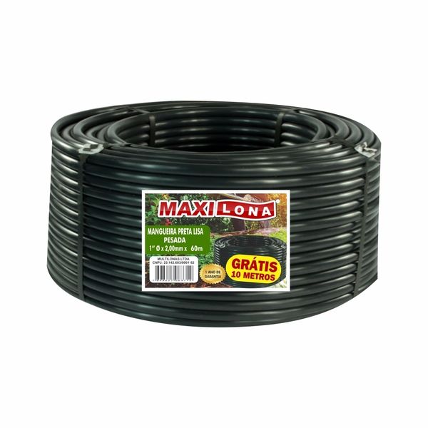 Mangueira Preta Irrigação 1'' 1,6 Mm- Rolo C/ 60m