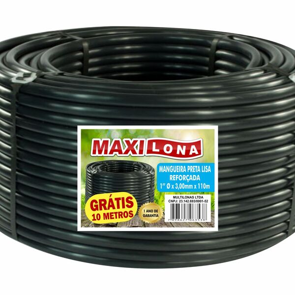 Mangueira Preta Irrigação 1'' 2,5 Mm- Rolo C/ 110m
