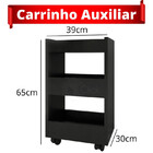 Manicure Mesa + Kit Preto 2 Prateleira Porta Esmaltes + Carri