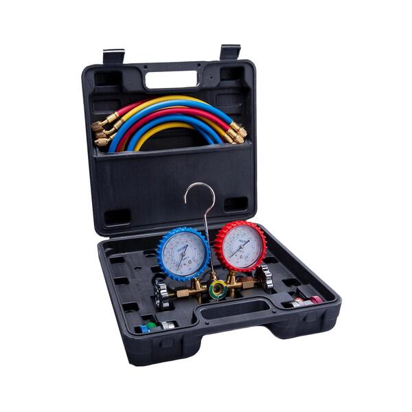 Manifold Automotivo R134a/22/404 Visor Maleta Jg Com 3 Mangue