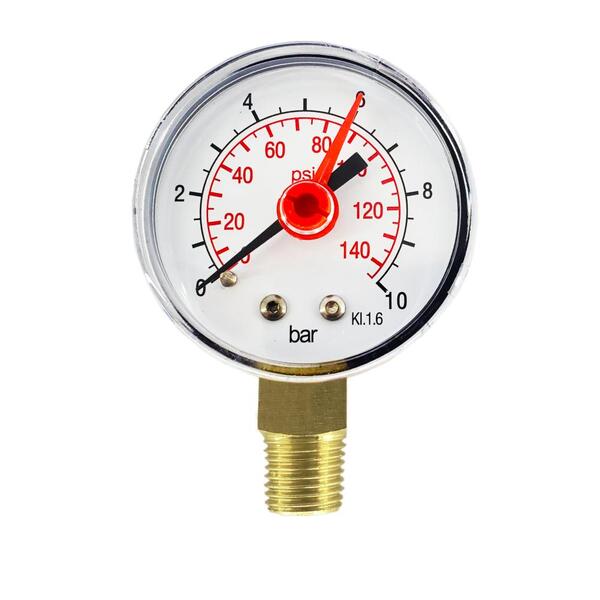 Manômetro Medidor De Pressão Reto 10 Bar 145 Psi Conexão 1/4"