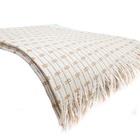 Manta 100% Algodão Casal 2,40 X 1,80 M Bege Com Caramelo - A