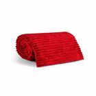 Manta Canelada Com Sherpa - Vermelho