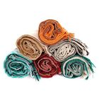 Manta Casal Em Fios Algodão Caramelo Com Bege