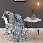 Manta Casal Padrão Austin Flannel Microfibra 1 Peça - Cinza