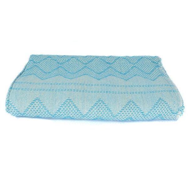 Manta Casal Tambaba 100% Algodão Mesclado Azul Com Bege