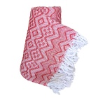 Manta Casal Tambaba 100% Algodão Mesclado Vermelho Com Branco