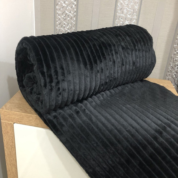 Manta Coberta Canelada Quatro Estações King - Preta