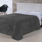 Manta Cobertor Casal 2,00x2,40 Microfibra Toque Flanel Cinza