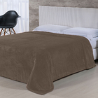 Manta Cobertor Casal 2,00x2,40 Microfibra Toque Flanel Marrom