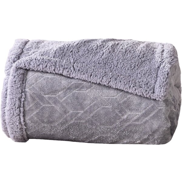 Manta Cobertor Casal Sherpa Realce Flannel Lã De Carneiro