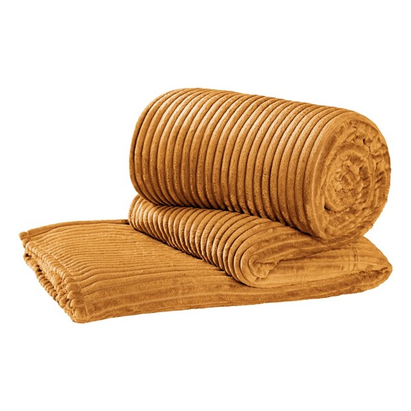 Manta Cobertor Queen Velvet Bariloche 1 Peça - Mostarda - 100