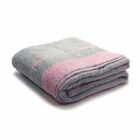 Manta Decorativa Colonial Archaic Listrada Rosa e Cinza 2,15x1,50m