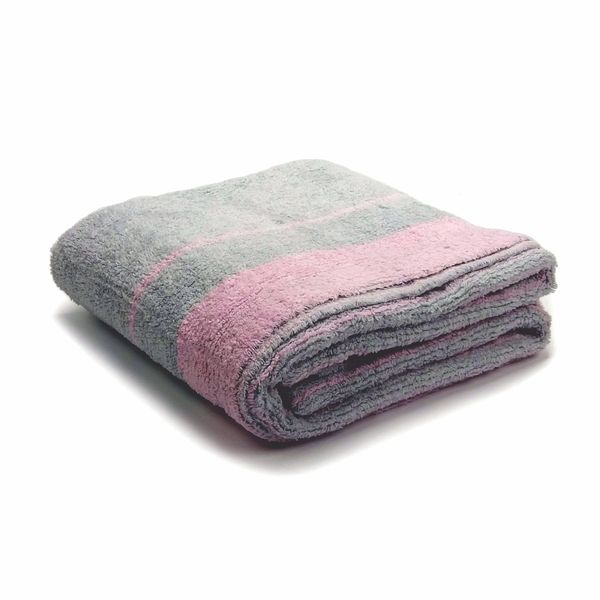 Manta Decorativa Colonial Archaic Listrada Rosa e Cinza 2,15x1,50m