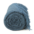 Manta De Chenille Azul Petróleo