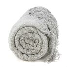 Manta De Chenille Cinza Claro