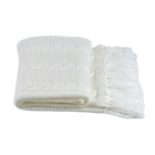 Manta De Crochê P/ Sofá C/franja 150cmx60cm  1032.8 Branco