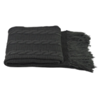 Manta De Crochê P/ Sofá C/franja 150cmx60cm  1032.8 Grafite