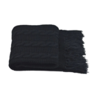 Manta De Crochê P/ Sofá C/franja 150cmx60cm  1032.8 Preto