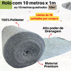 Manta De Drenagem 10m² - 10m X 1m Geotextil Cinza Bidim Solo