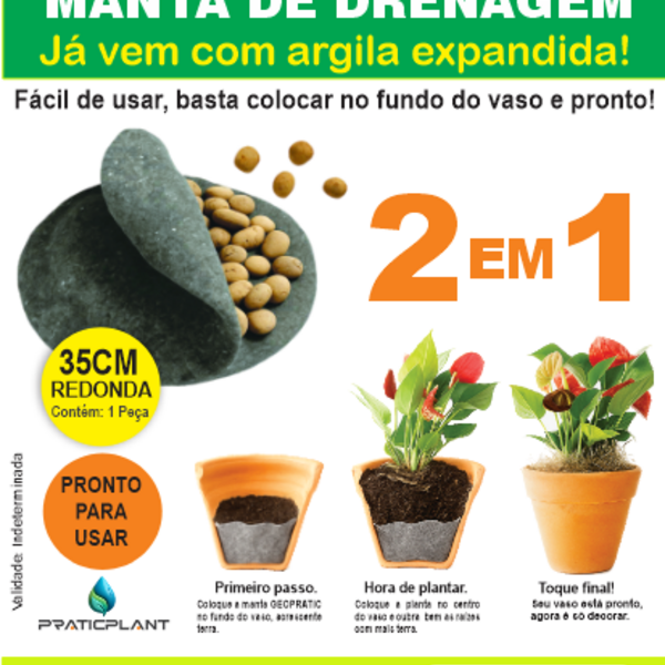 Manta De Drenagem Com Argila Expandida Integrada  Redonda 35