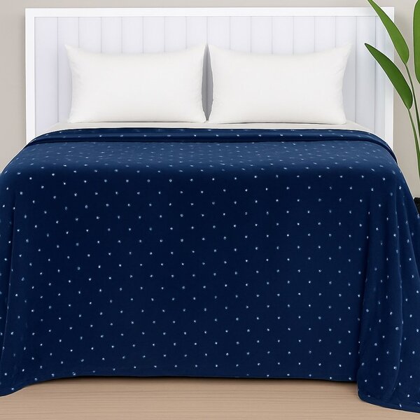 Manta De Microfibra Estampa Poá Habitat Casal  Poá Azul