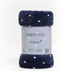 Manta De Microfibra Estampa Poá Habitat Casal  Poá Azul