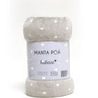 Manta De Microfibra Estampa Poá Habitat Casal  Poá Bege