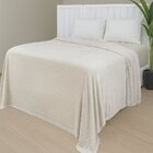 Manta De Microfibra Estampa Poá Habitat Casal  Poá Bege