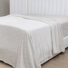 Manta De Microfibra Estampa Poá Habitat Casal  Poá Bege