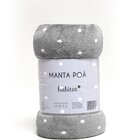 Manta De Microfibra Estampa Poá Habitat Casal  Poá Cinza