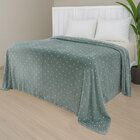 Manta De Microfibra Estampa Poá Habitat Casal  Poá Verde