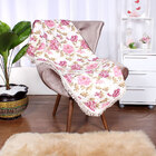 Manta De Sofá Rosa Floral Jacquard 1,50m X 1,50m