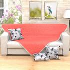 Manta De Sofá Salmão Lisa 1,50m X 1,50m + 3 Almofadas Decorat