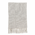 Manta Decorativa Algodão Meliah Branco e Preto 1,80x1,20m