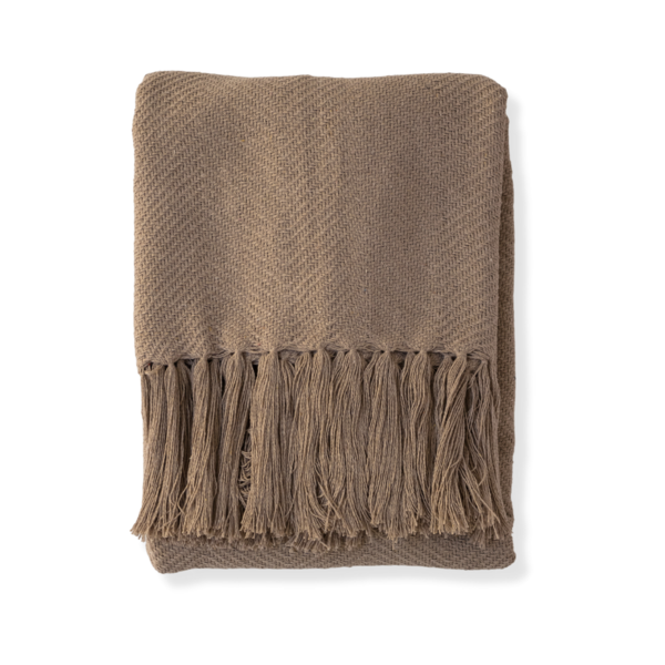 Manta Decorativa Algodão Mya Marrom