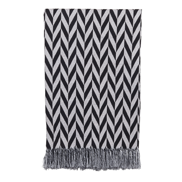 Manta Decorativa Casa Blanca Preto 1,40x1,40m