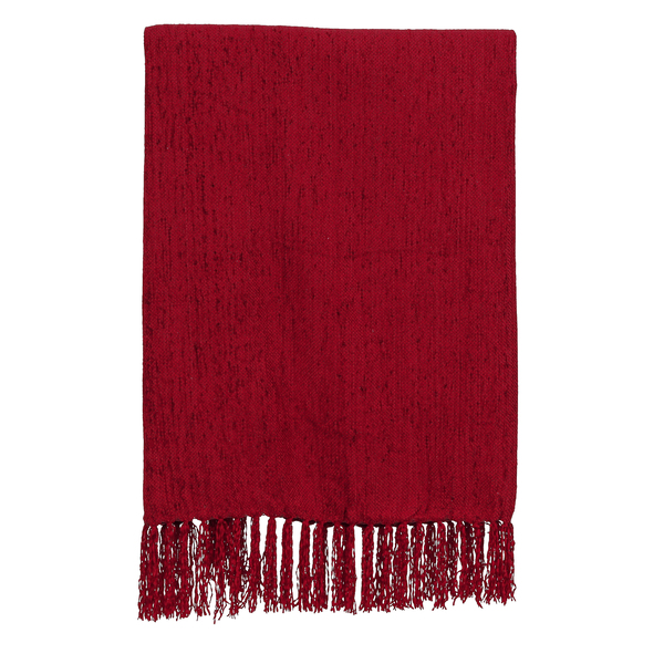 Manta Decorativa Chenille Vinho 1,20x1,80m