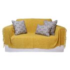 Manta Decorativa De Chenille 1,20m X 1,80m Cor Amarelo