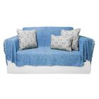 Manta Decorativa De Chenille 1,20m X 1,80m Cor Azul Turquesa