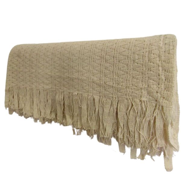 Manta Decorativa De Renda Jamaicano King Bege 2,60 X 2,30 M.