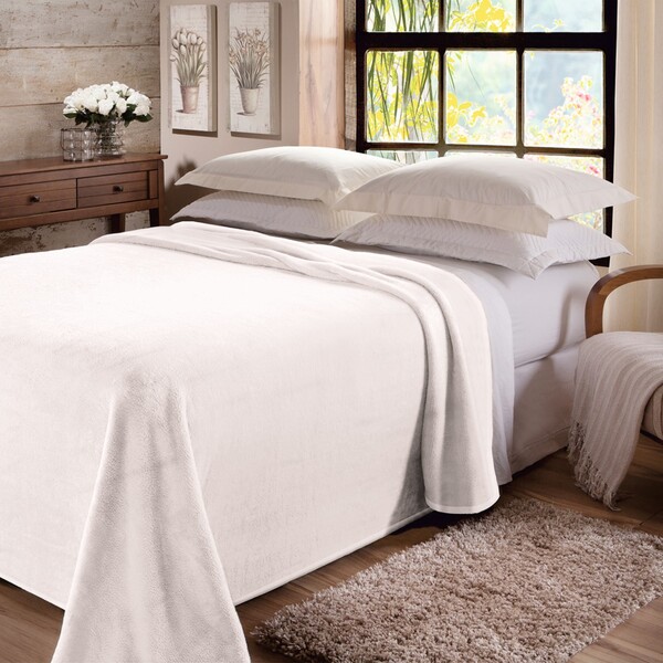 Manta Decorativa Dyuri Branco 2,4x2,2m