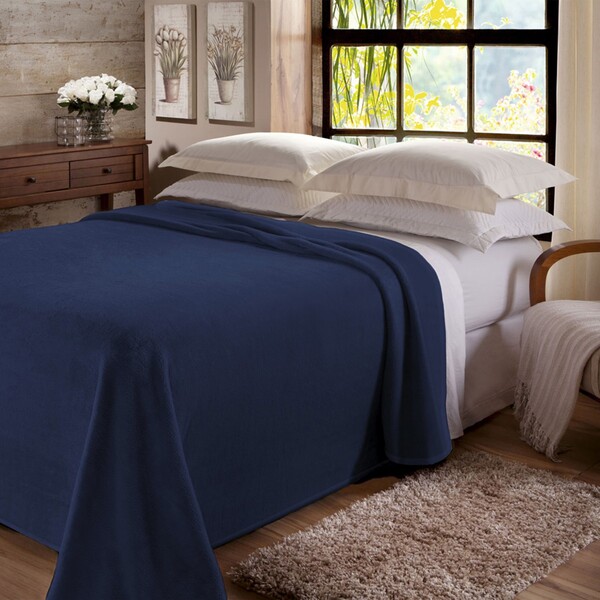 Manta Decorativa Dyuri Marinho 2,2x1,8m