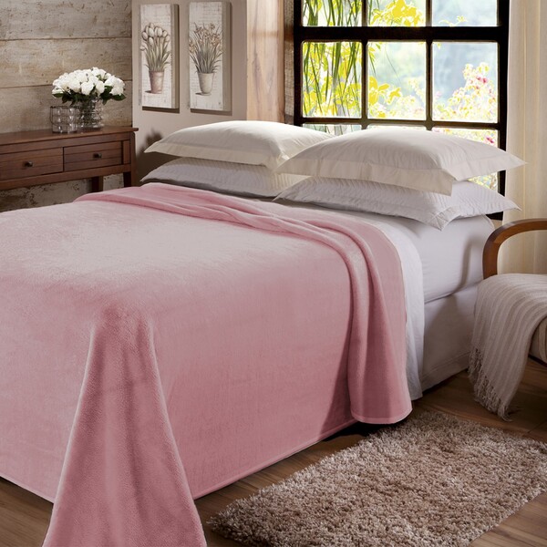 Manta Decorativa Dyuri Rosa 2,2x1,8m