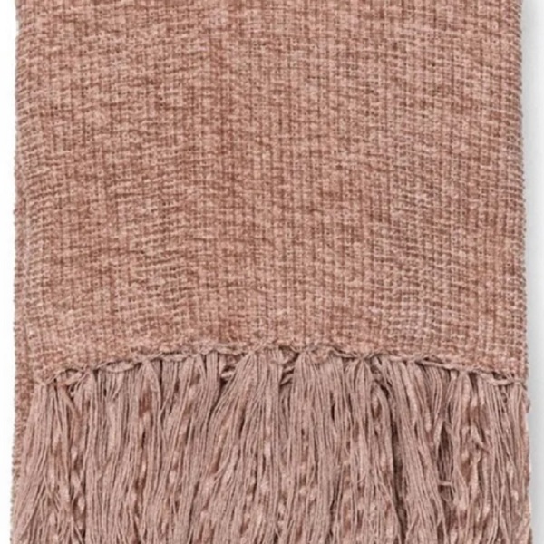 Manta Decorativa Grande Chenille Rosé