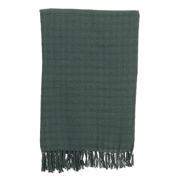 Manta Decorativa Italiana Algodão Verde Oliva 1,40x1,40m